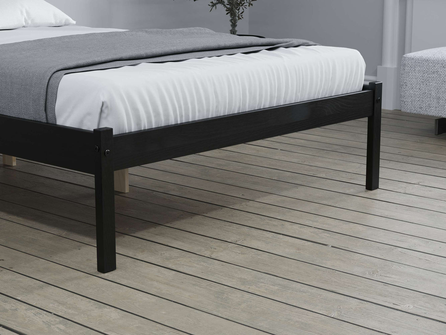 Luka Black Wooden Bed