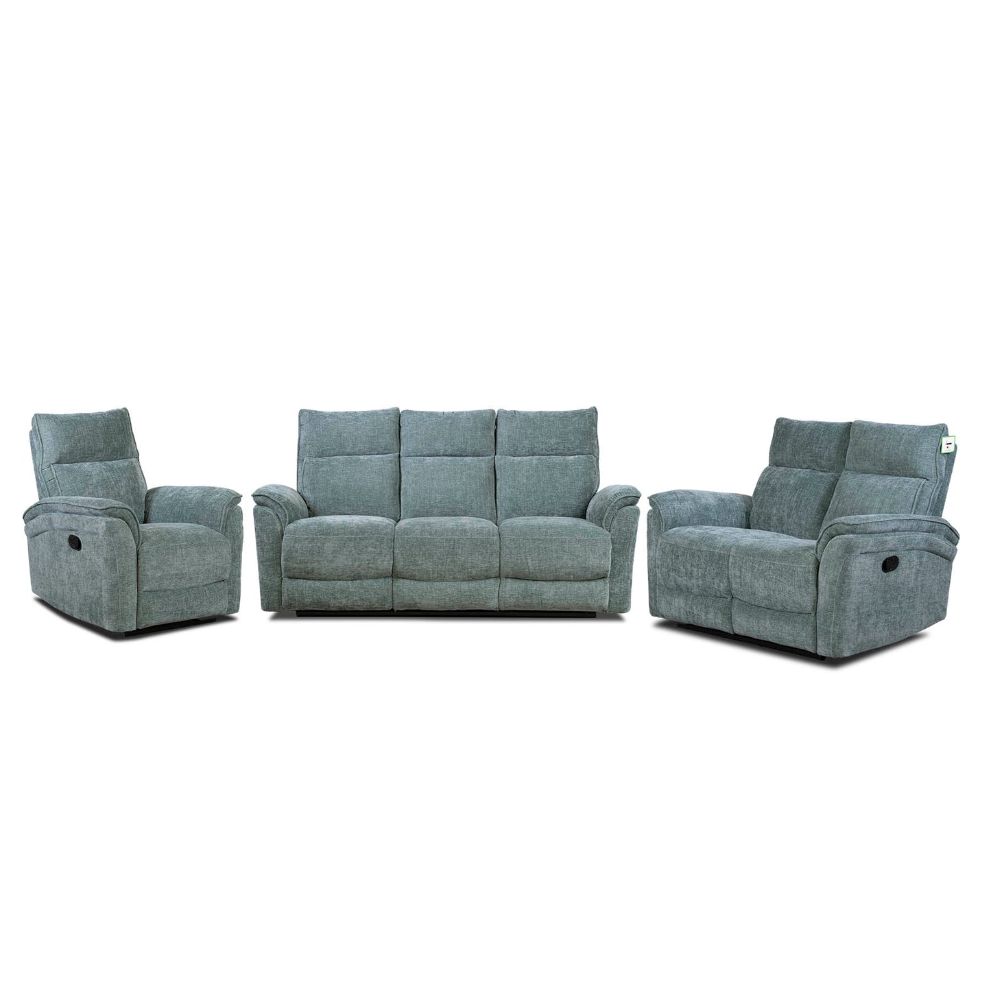Liberty Recliner Sofas - Dusty Green Fabric