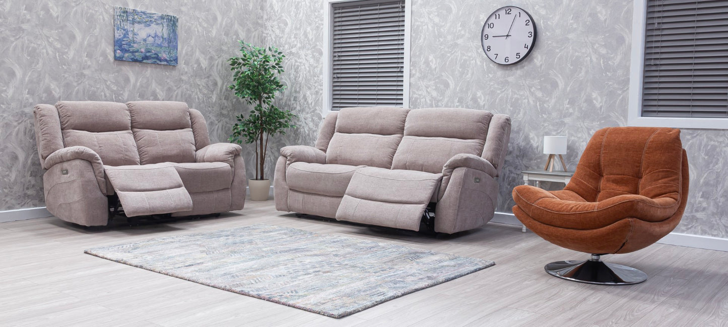 Lorenza Recliner Sofas Champagne Fabric