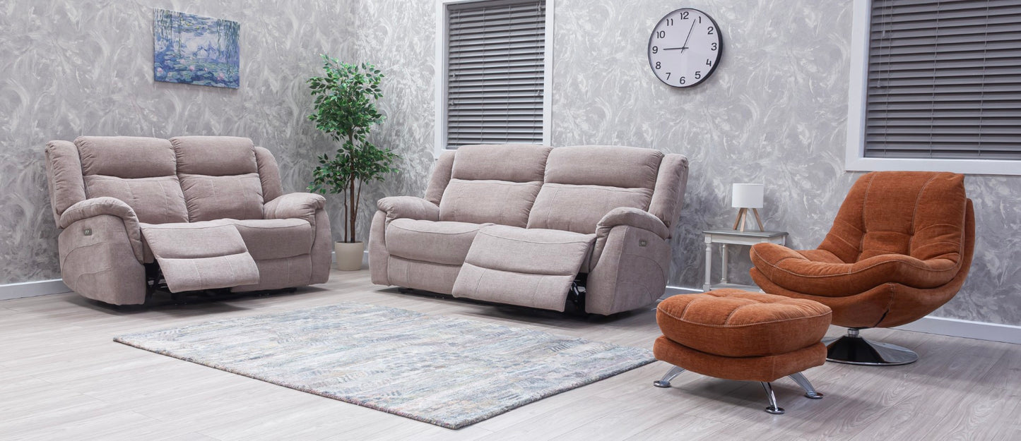 Lorenza Recliner Sofas Champagne Fabric