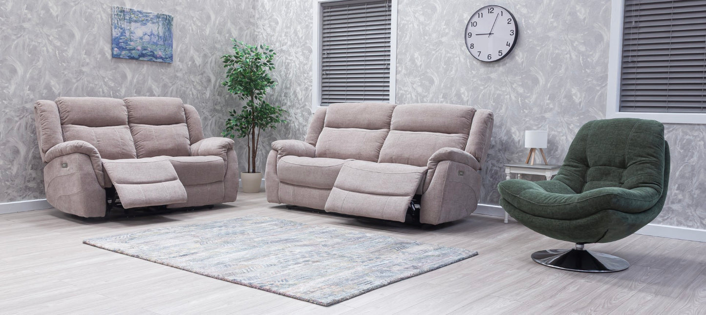 Lorenza Recliner Sofas Champagne Fabric