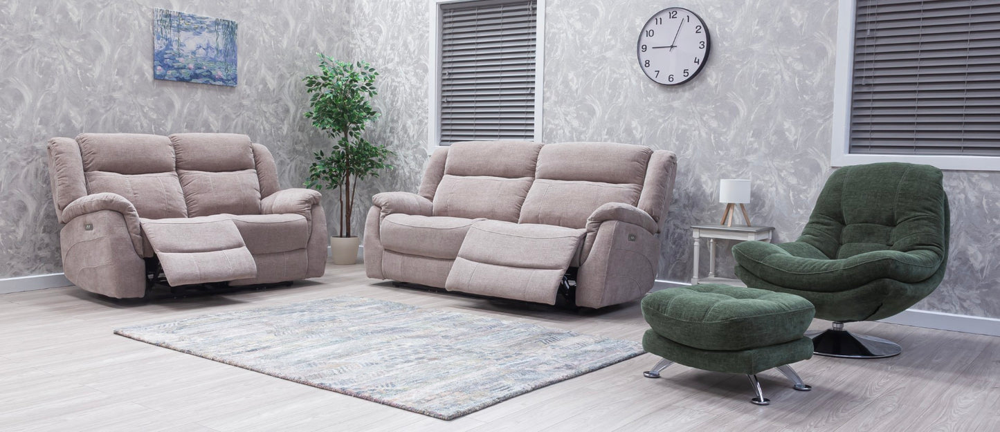 Lorenza Recliner Sofas Champagne Fabric