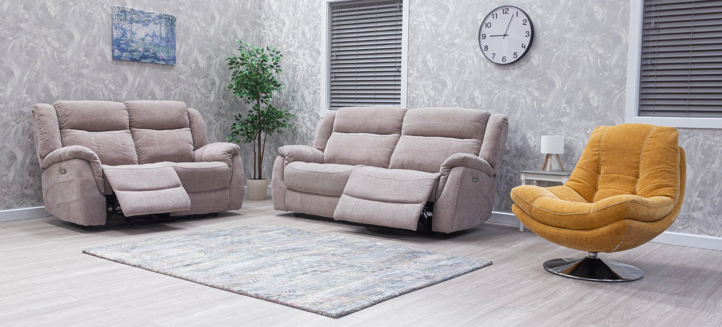 Lorenza Recliner Sofas Champagne Fabric