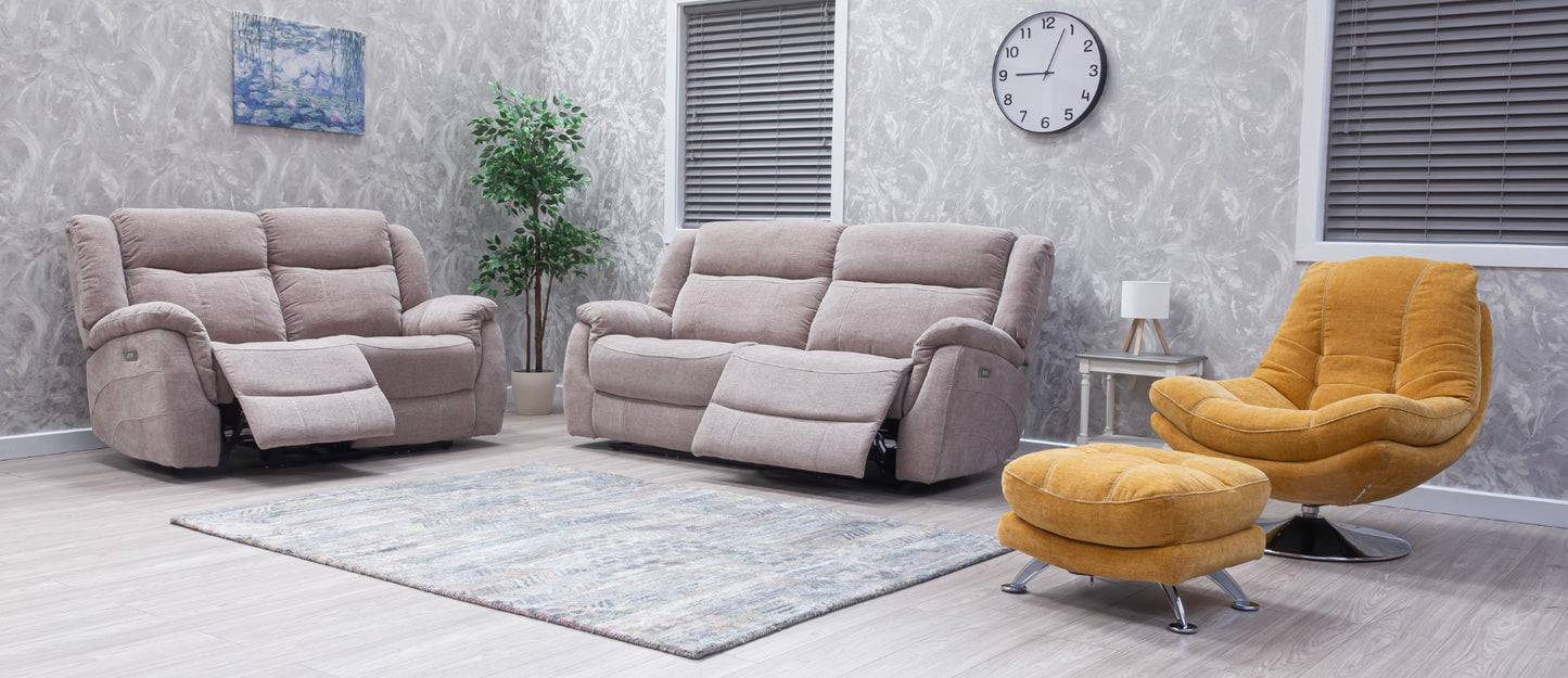 Lorenza Recliner Sofas Champagne Fabric