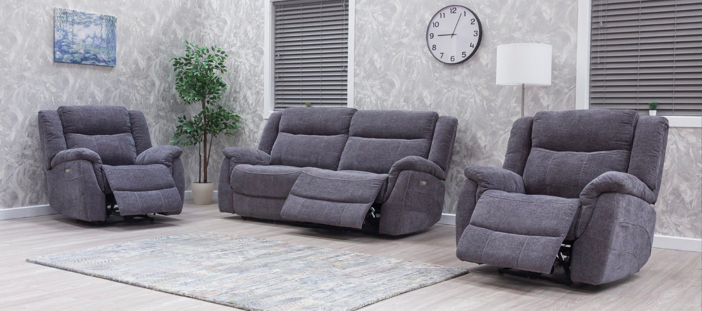 Lorenza Recliner Sofas Grey Fabric