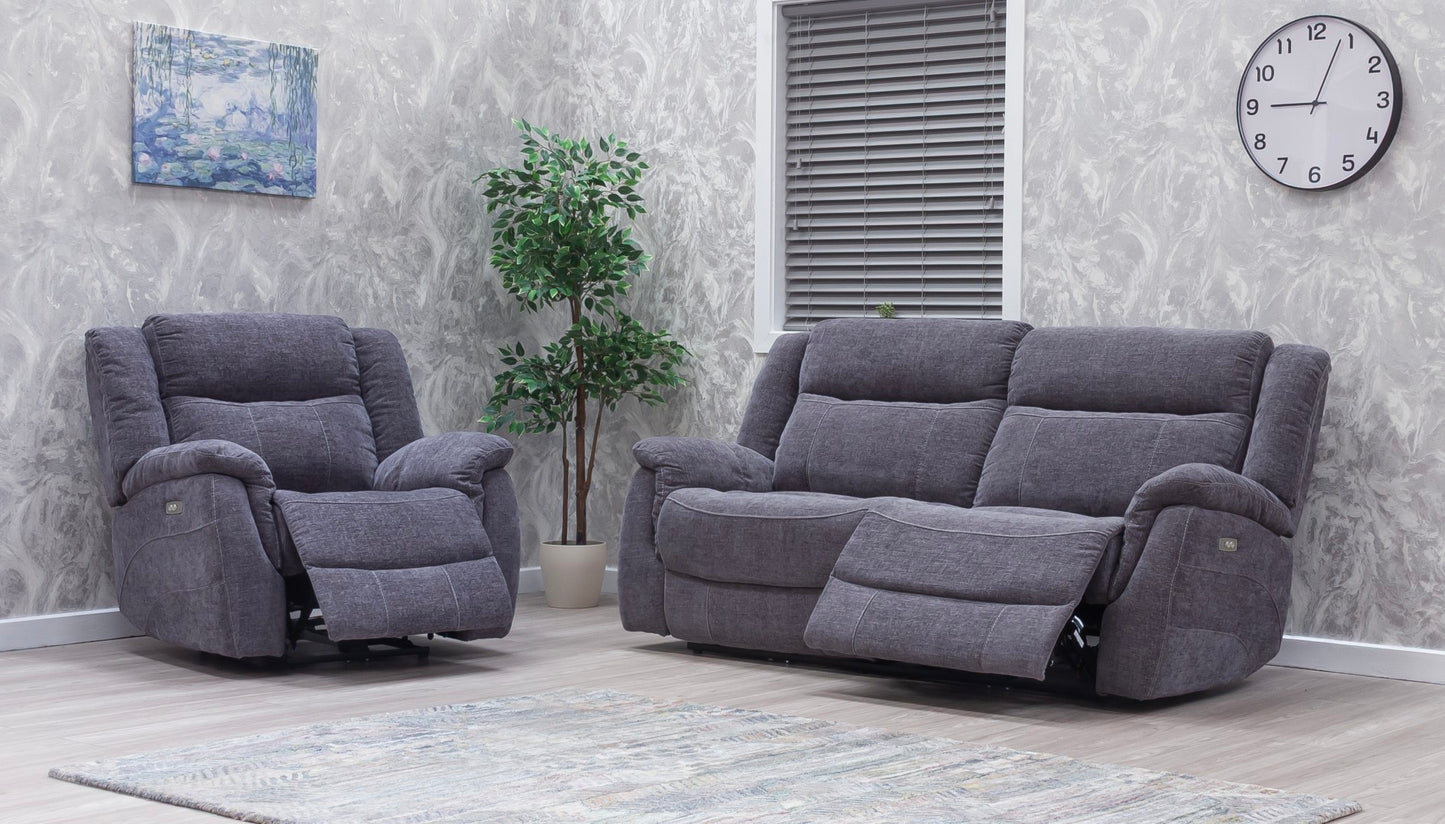 Lorenza Recliner Sofas Grey Fabric