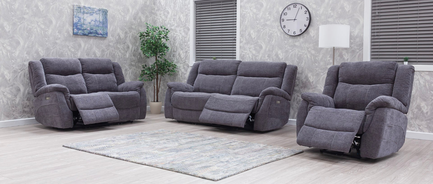 Lorenza Recliner Sofas Grey Fabric