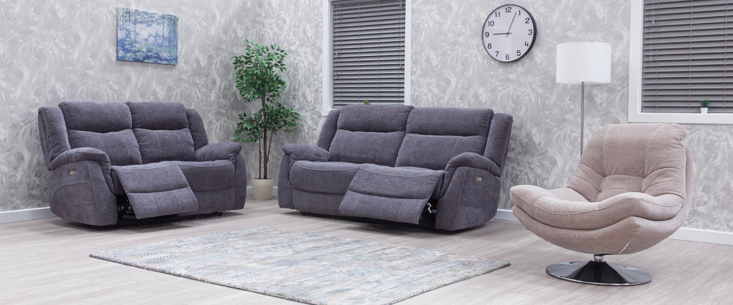Lorenza Recliner Sofas Grey Fabric