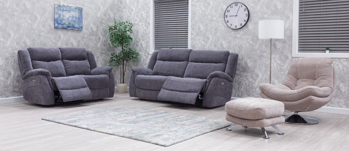 Lorenza Recliner Sofas Grey Fabric