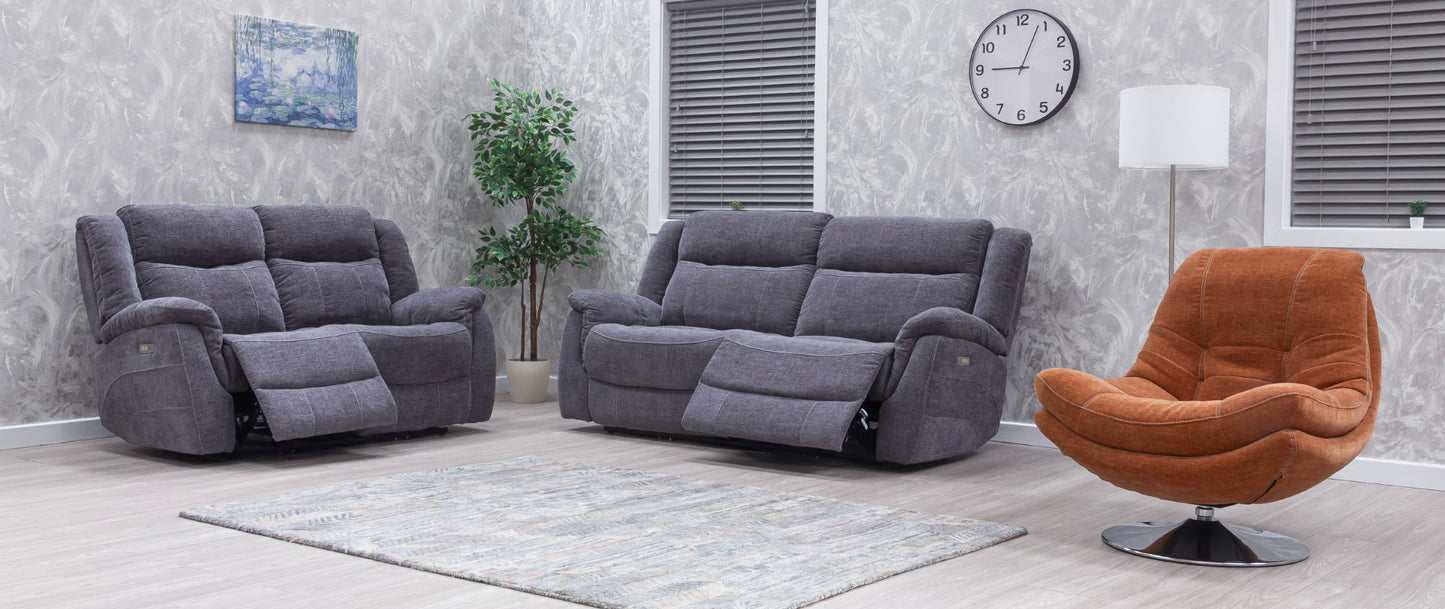 Lorenza Recliner Sofas Grey Fabric