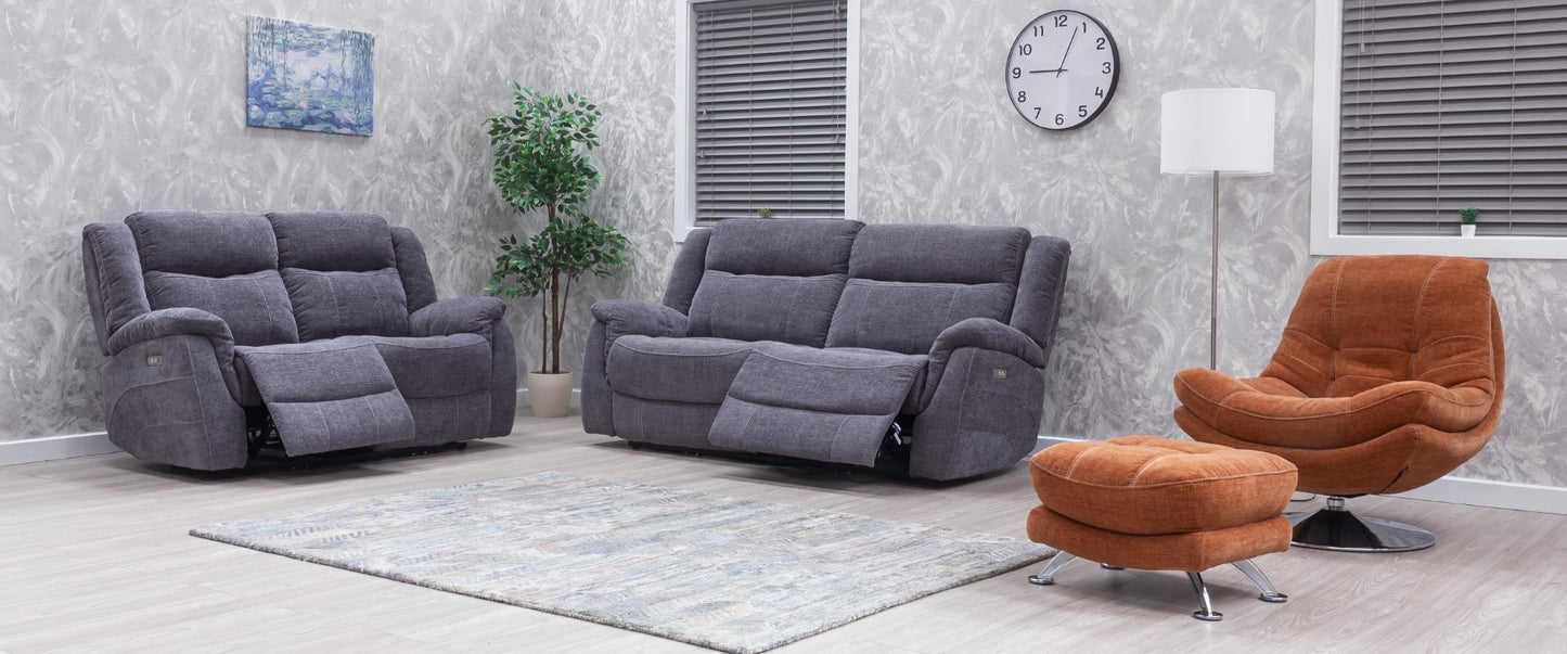Lorenza Recliner Sofas Grey Fabric