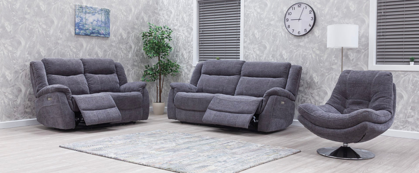 Lorenza Recliner Sofas Grey Fabric