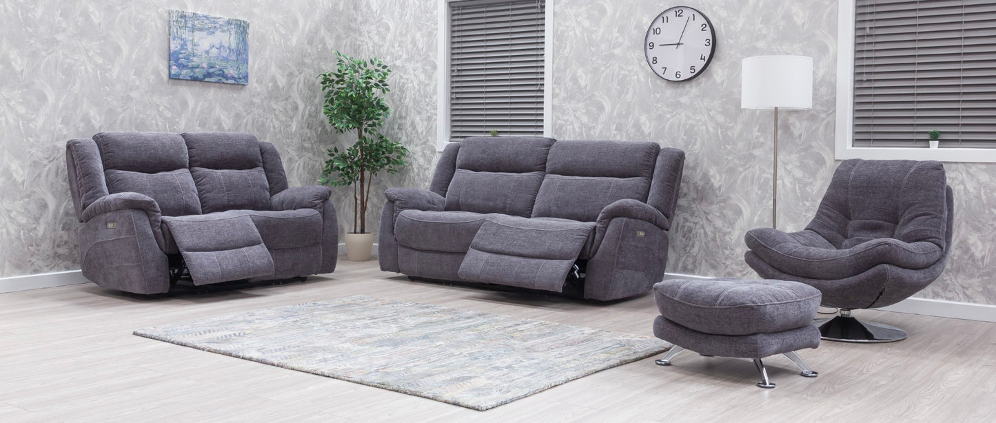 Lorenza Recliner Sofas Grey Fabric