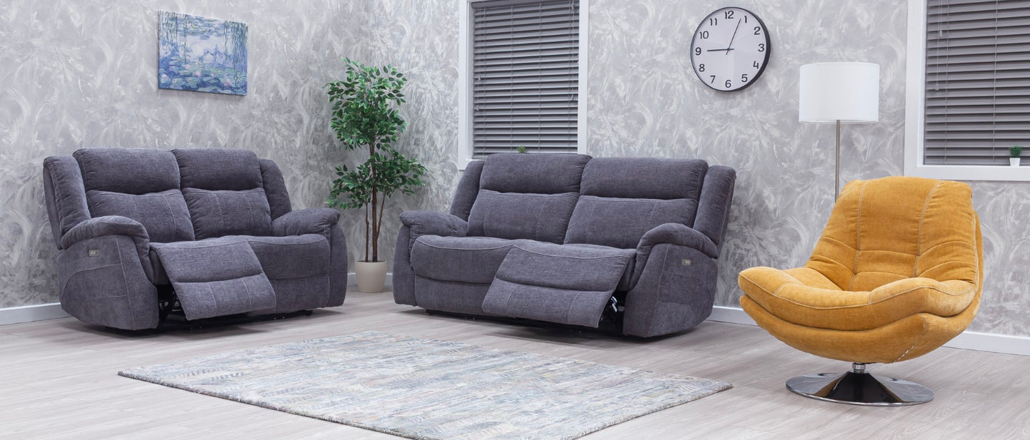 Lorenza Recliner Sofas Grey Fabric