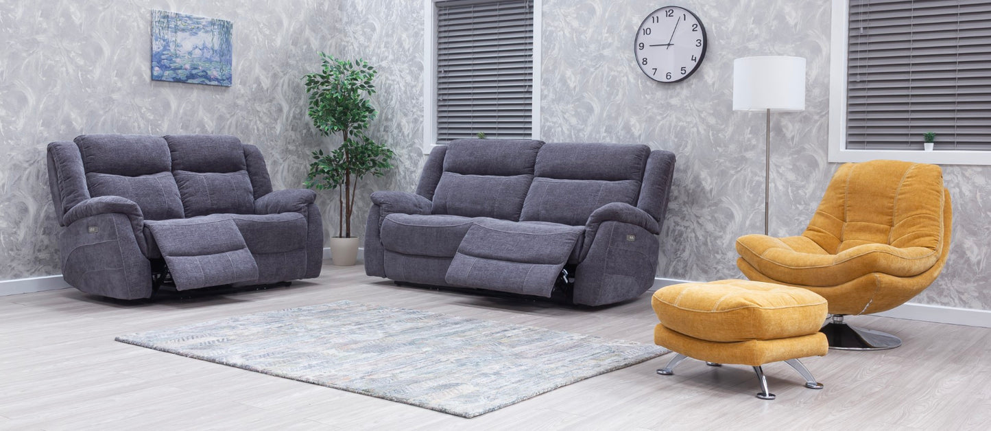 Lorenza Recliner Sofas Grey Fabric