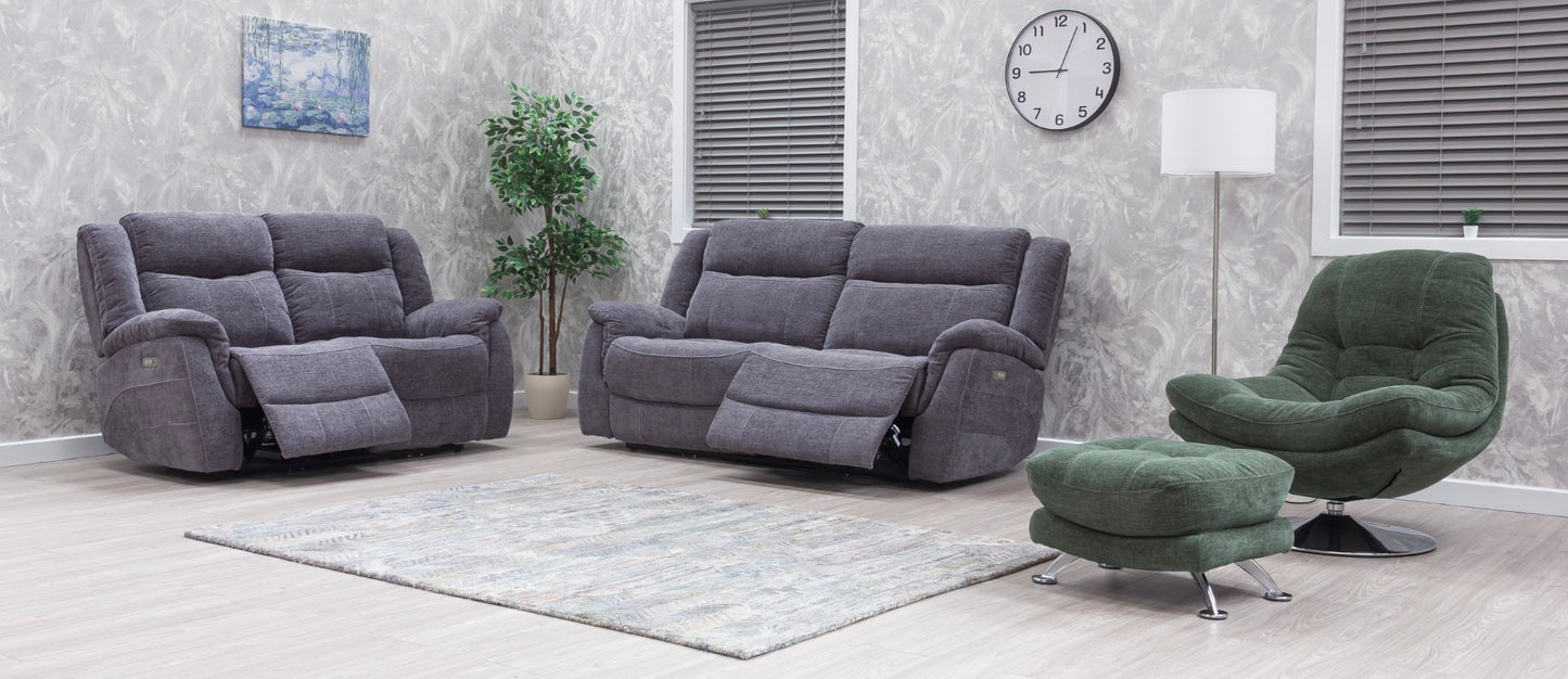 Lorenza Recliner Sofas Grey Fabric