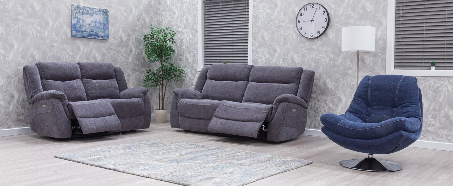 Lorenza Recliner Sofas Grey Fabric