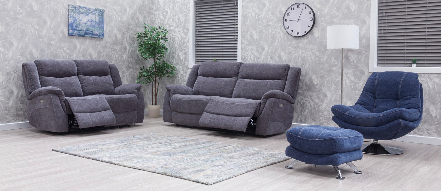 Lorenza Recliner Sofas Grey Fabric