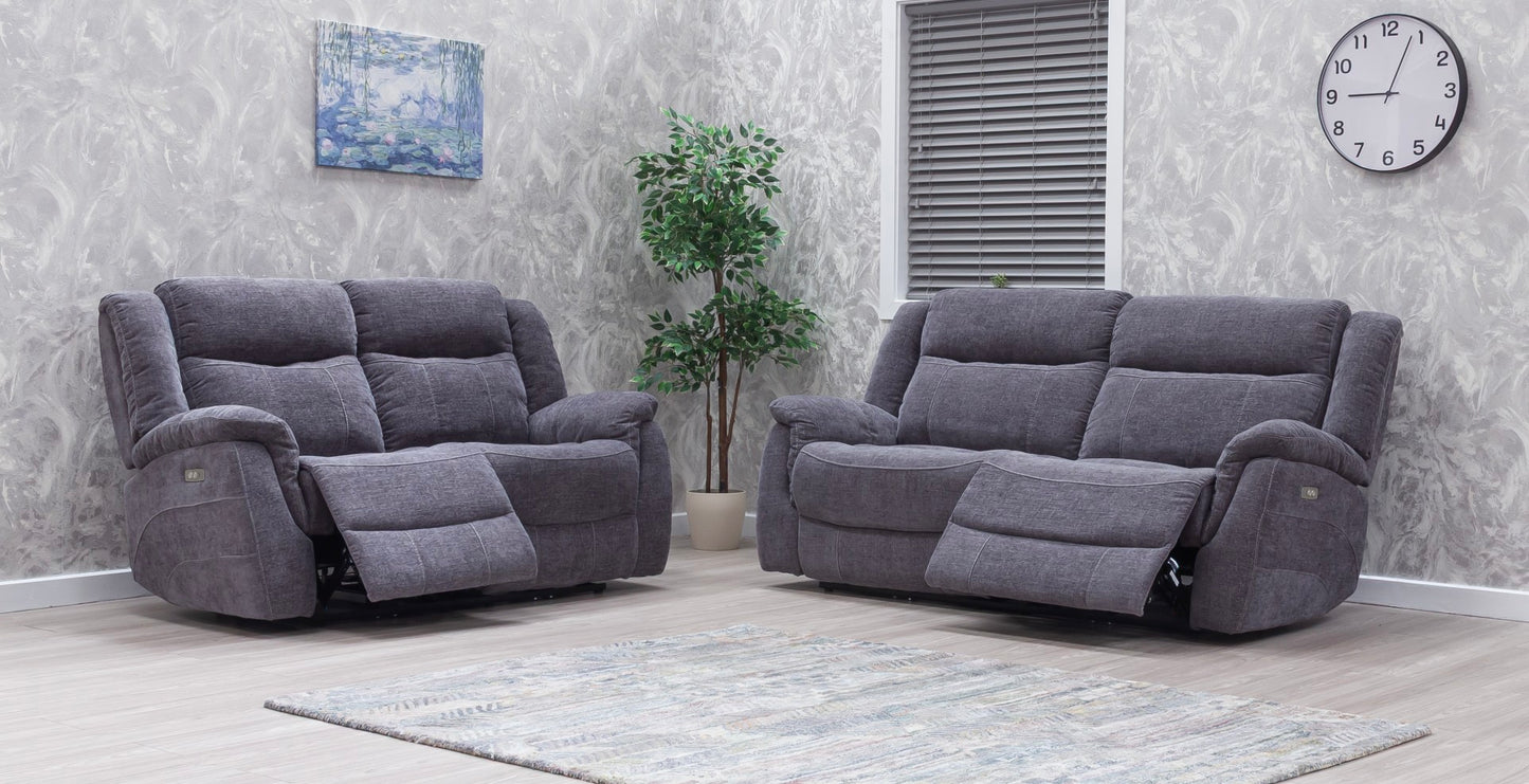 Lorenza Recliner Sofas Grey Fabric