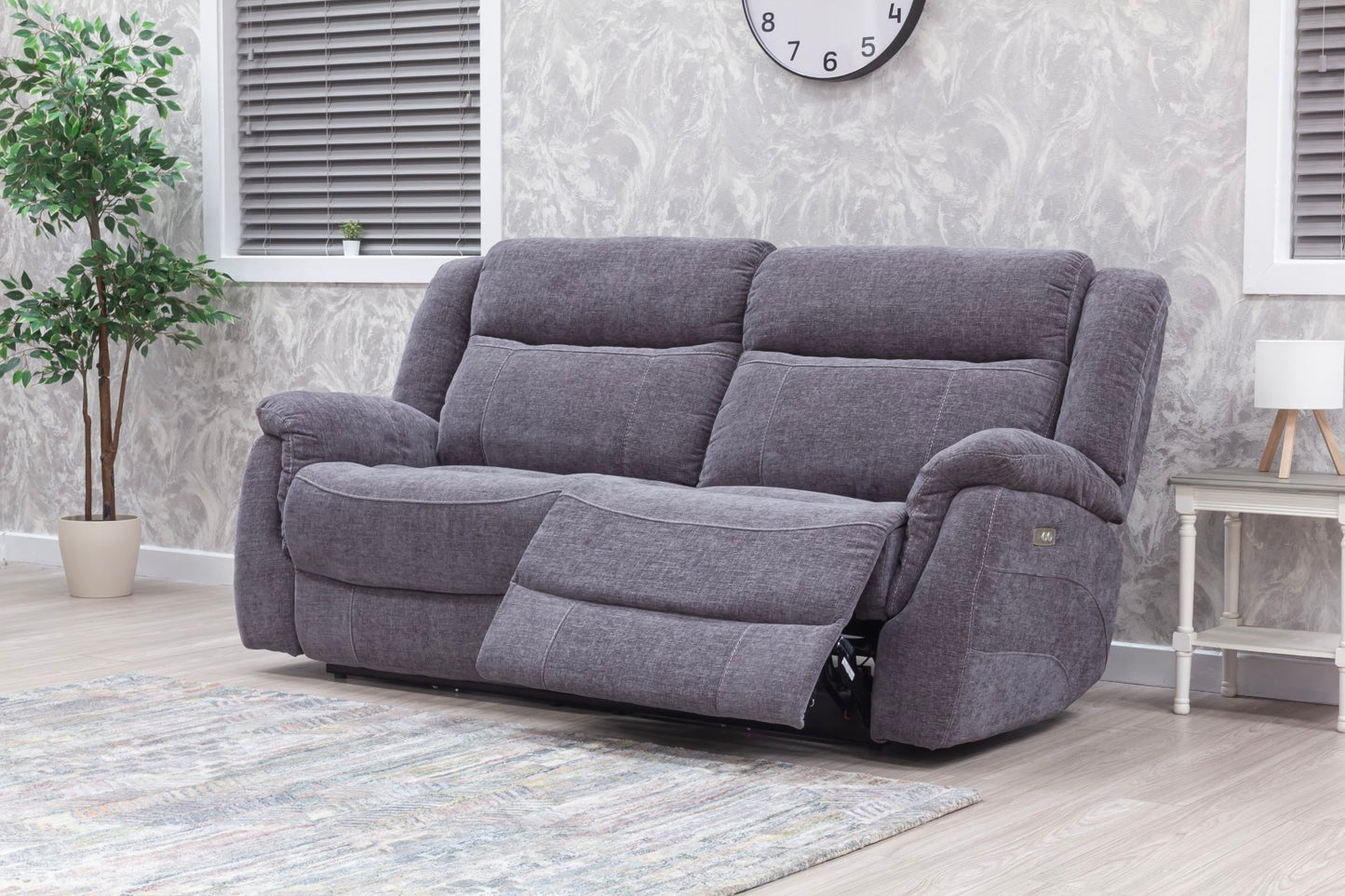 Lorenza Recliner Sofas Grey Fabric