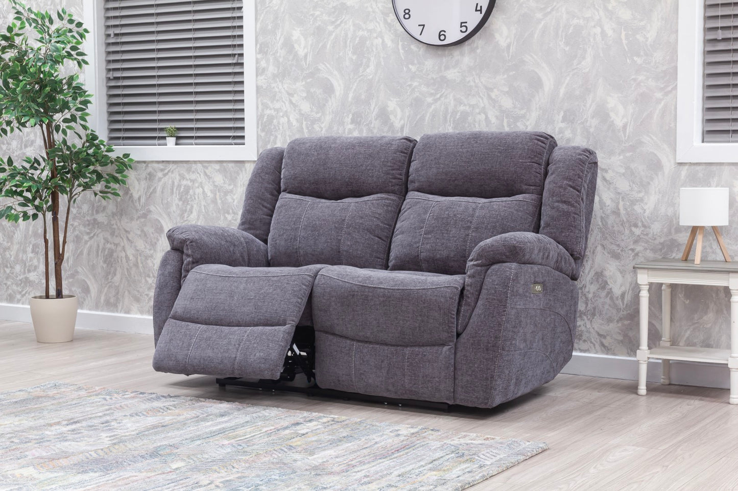 Lorenza Recliner Sofas Grey Fabric
