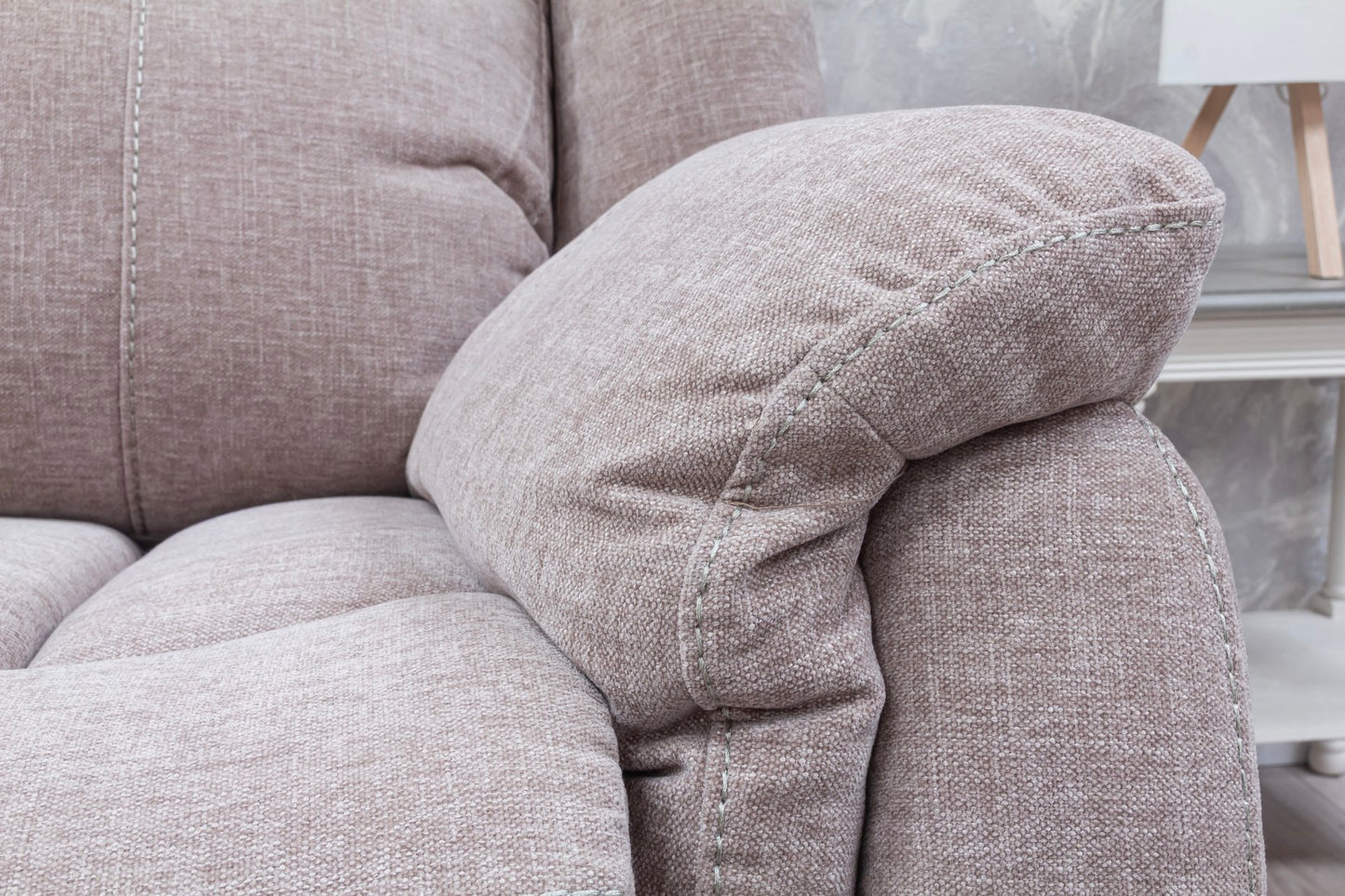 Lorenza Power Recliner Corner Sofas Champagne Fabric
