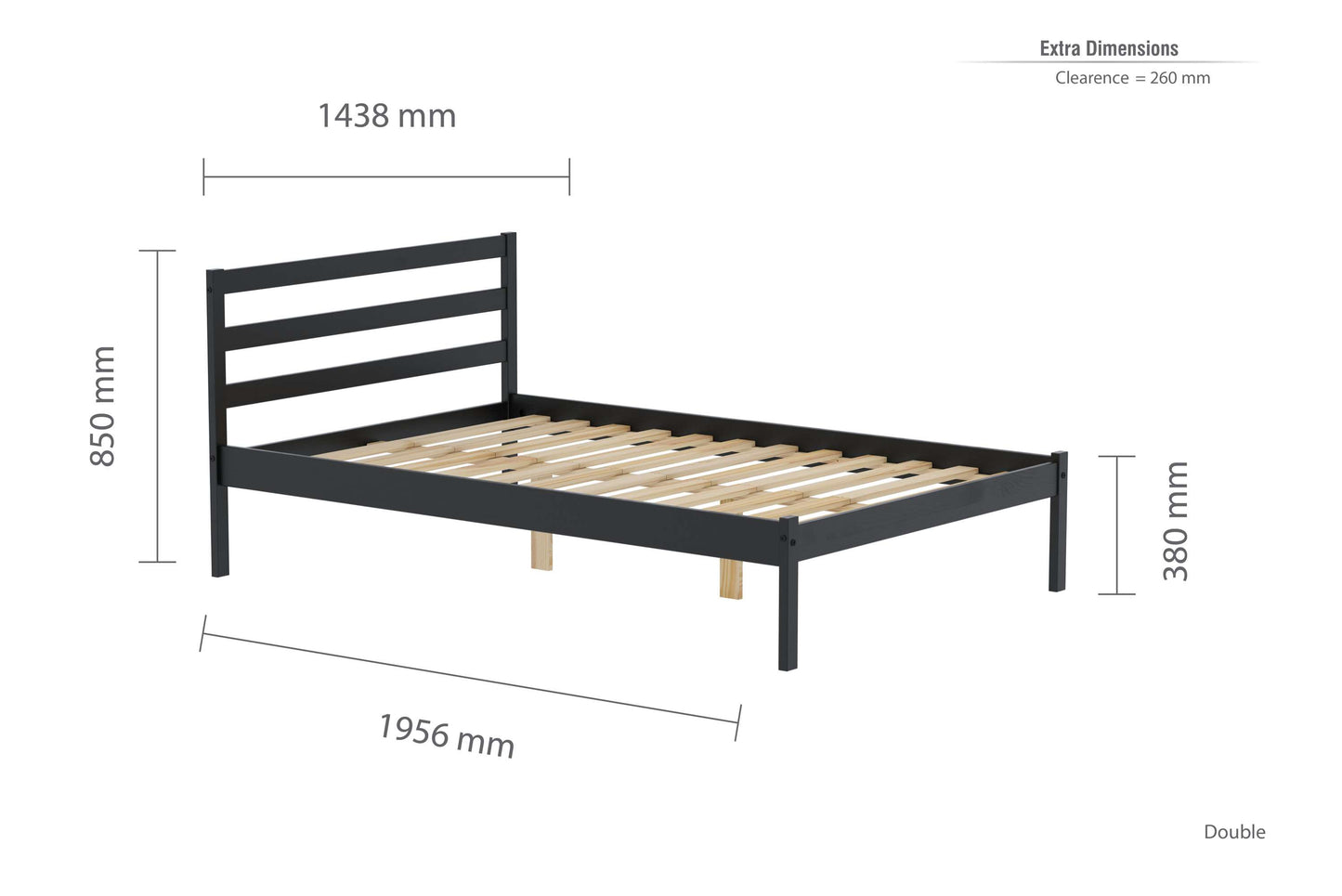 Luka Black Wooden Bed
