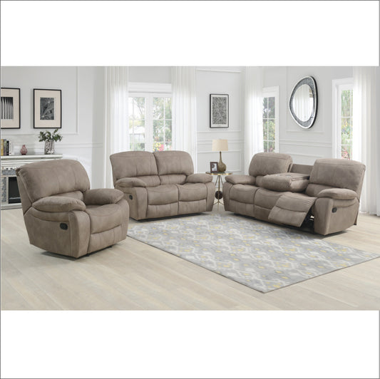 Manhattan Recliner Sofas - Stone Brown Fabric