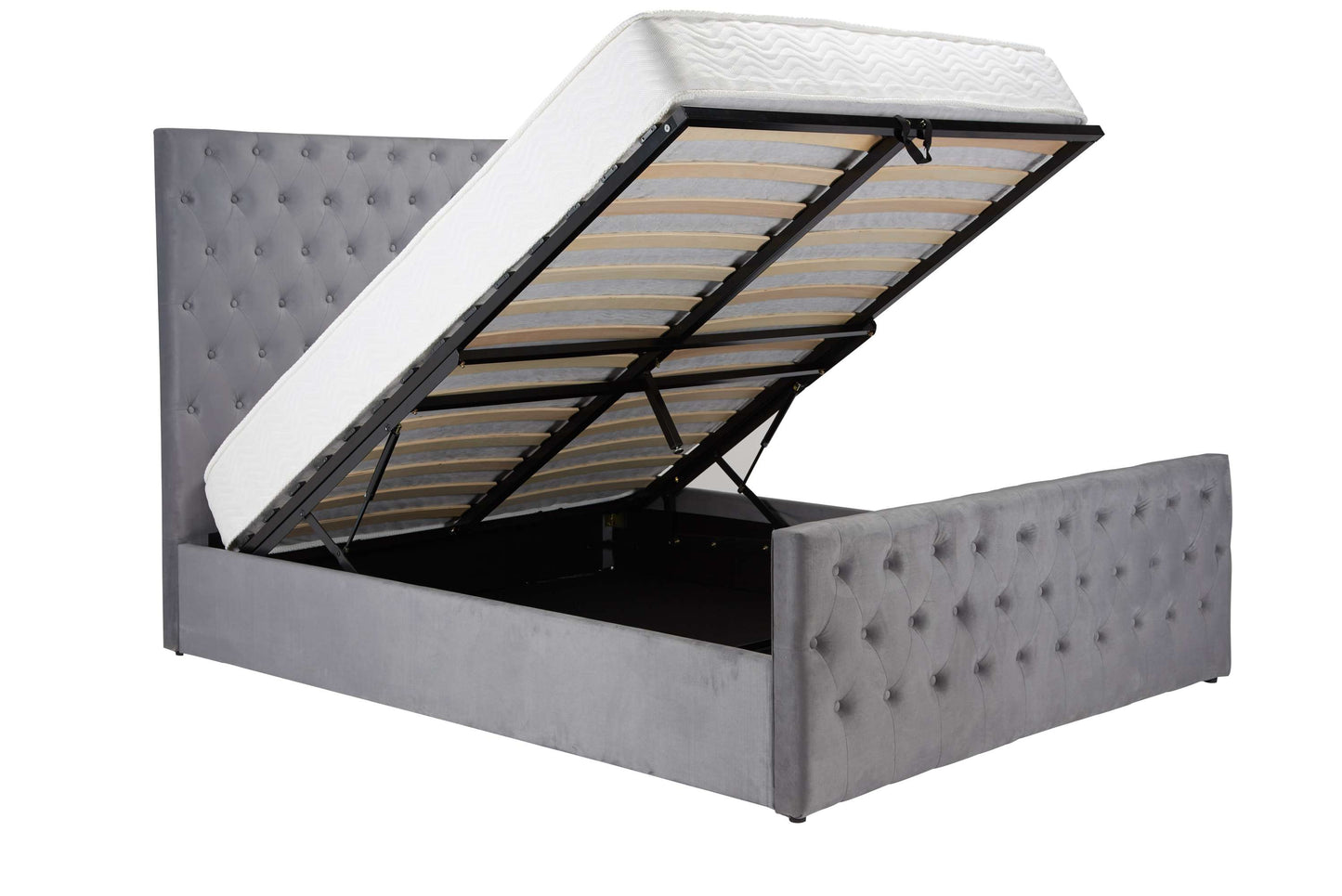 Marquis Grey Fabric Ottoman Storage Bed