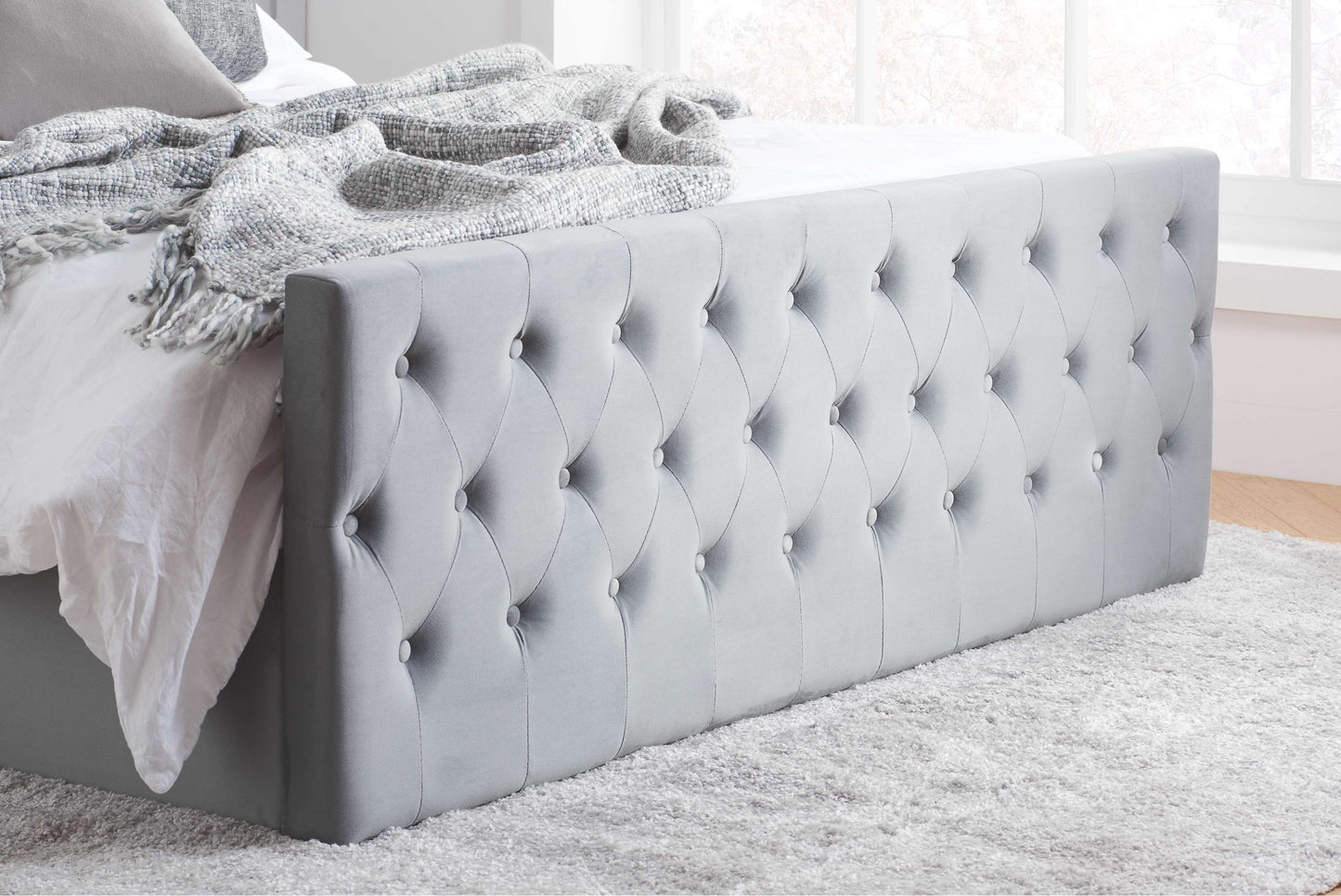 Marquis Grey Fabric Ottoman Storage Bed