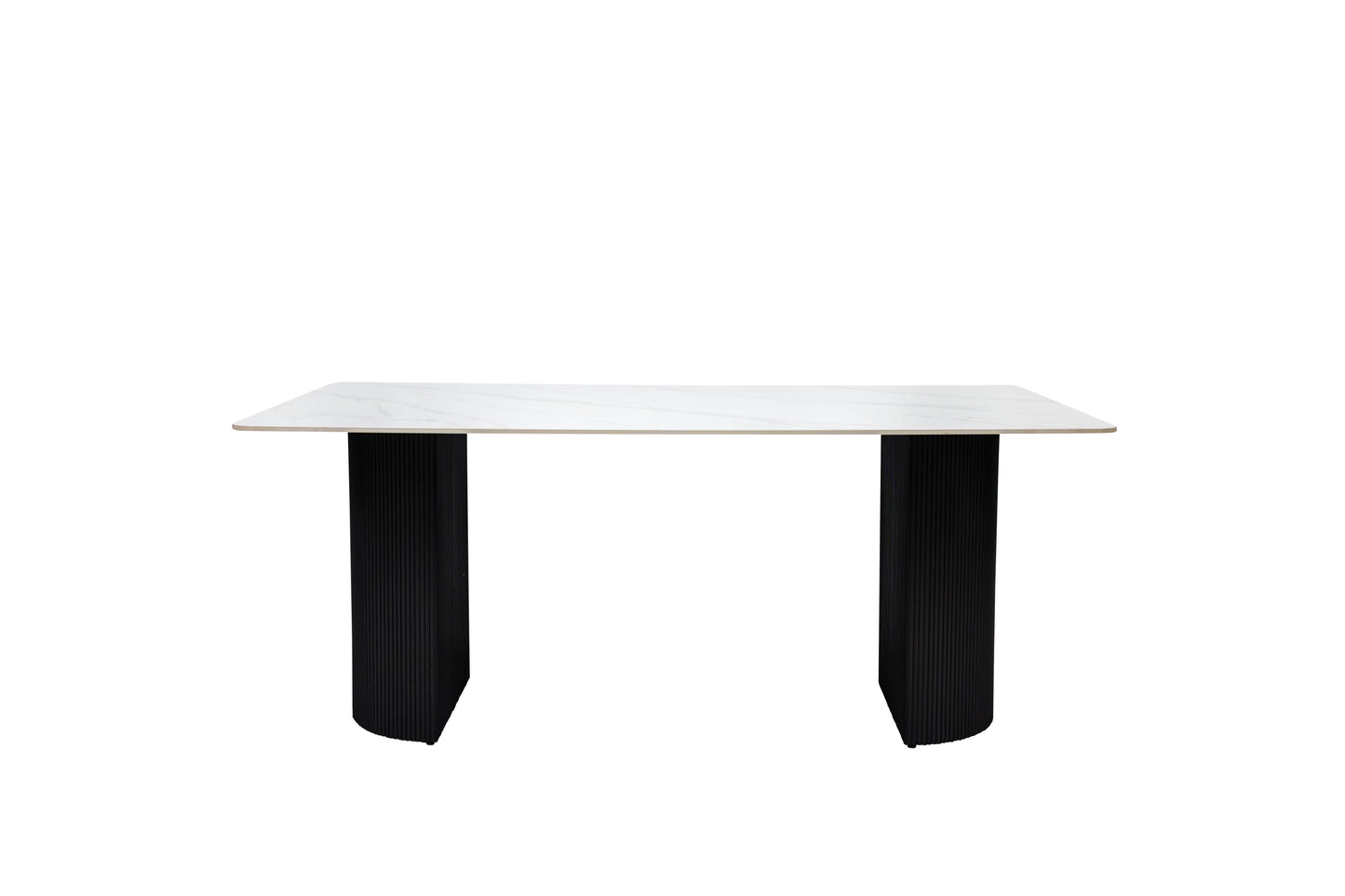 Florence Italy White Stone 1.8m Dining Table Set + Axel Dining Chairs