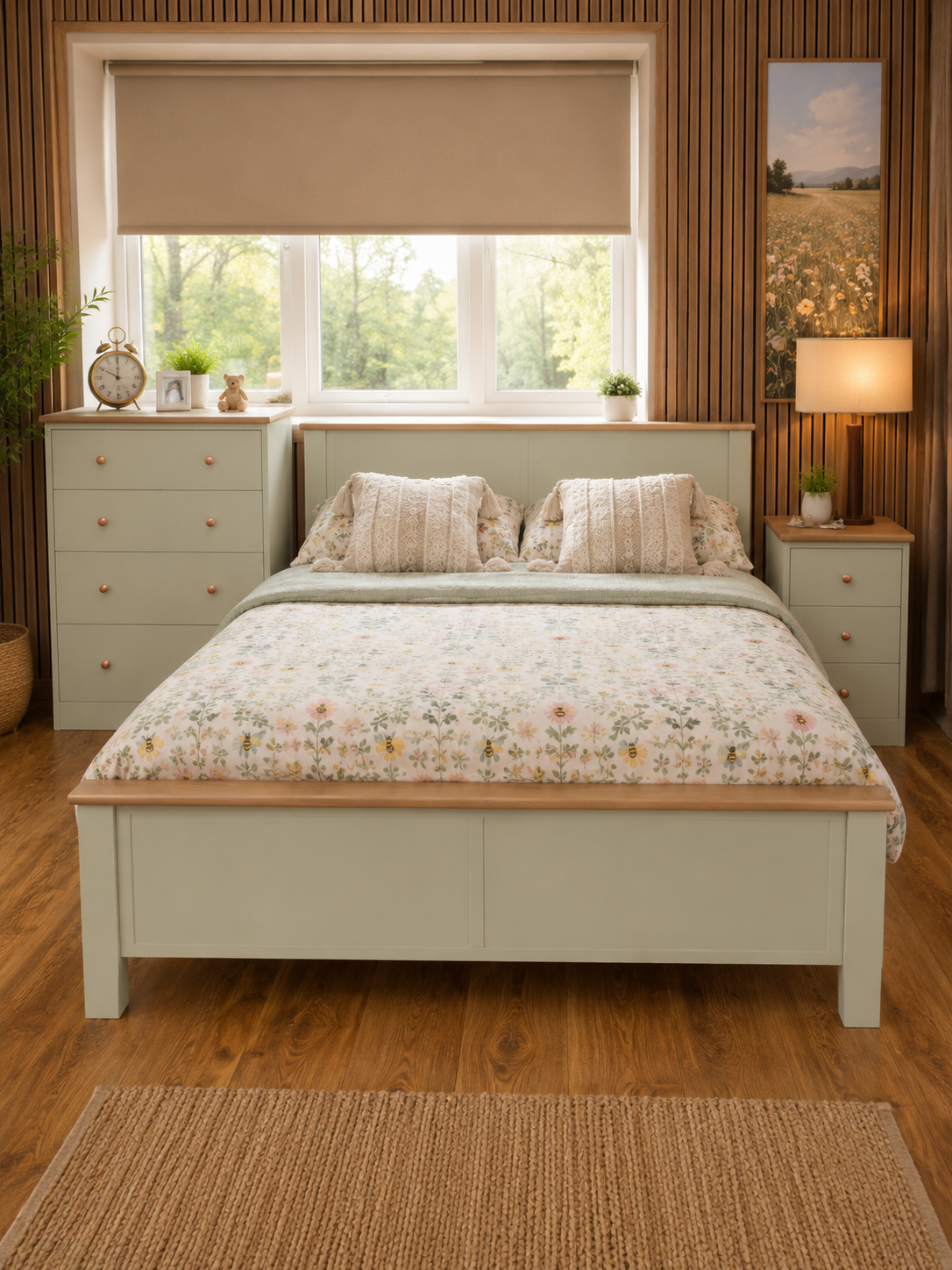 Millwood French Green Wooden Bedframes