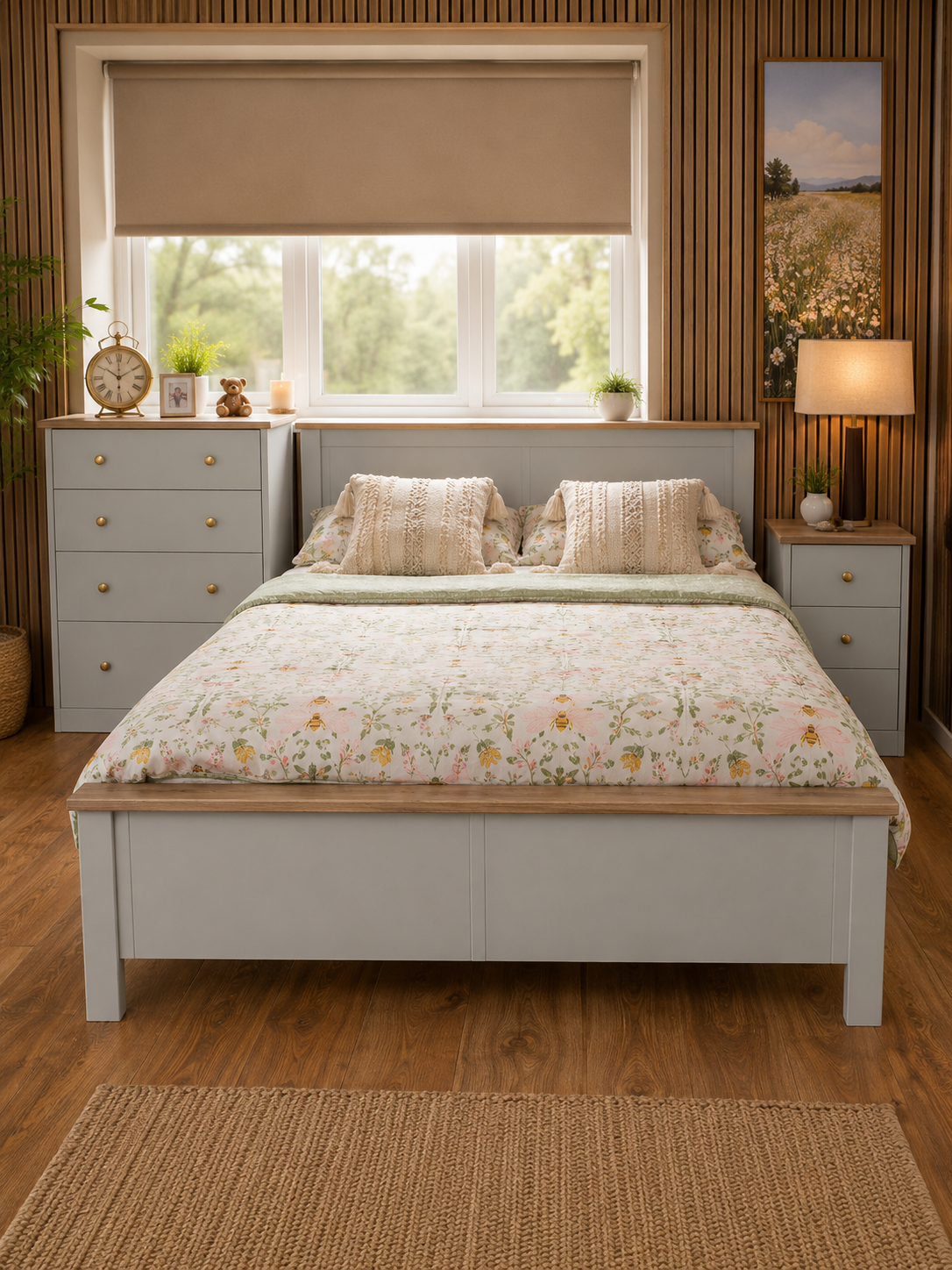 Millwood Light Grey Wooden Bedframes