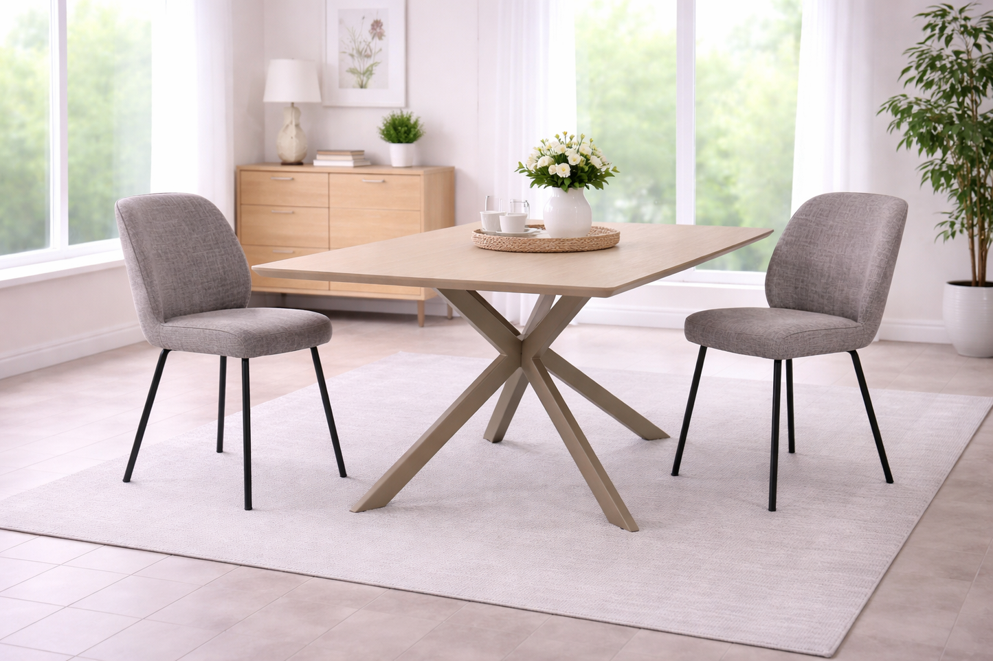 Milano 1.6m Tone Grey Dining Table