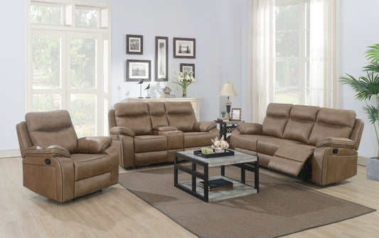 Moneen Recliner Sofas - Tan Fabric