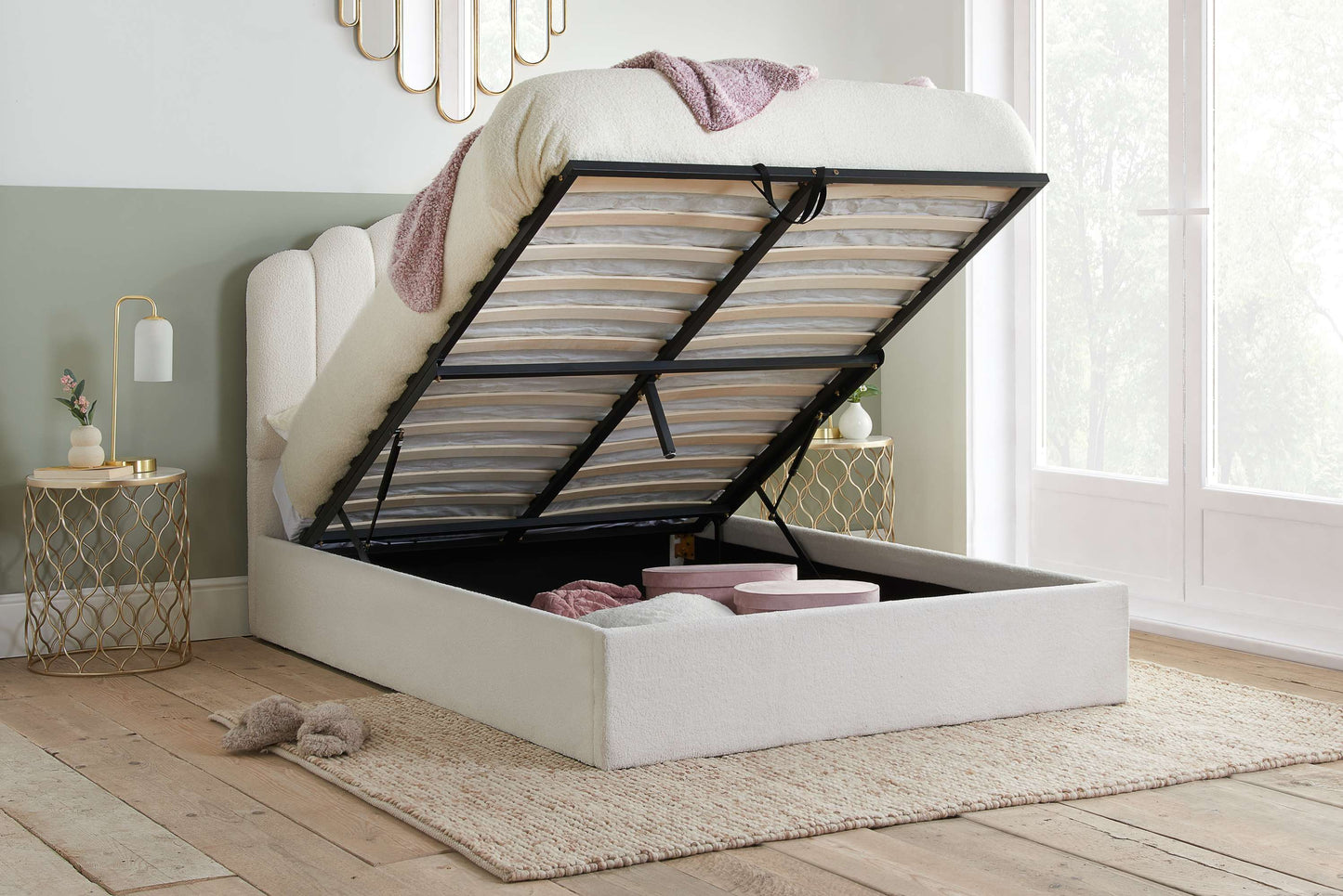 Monaco White Ottoman Storage Bed