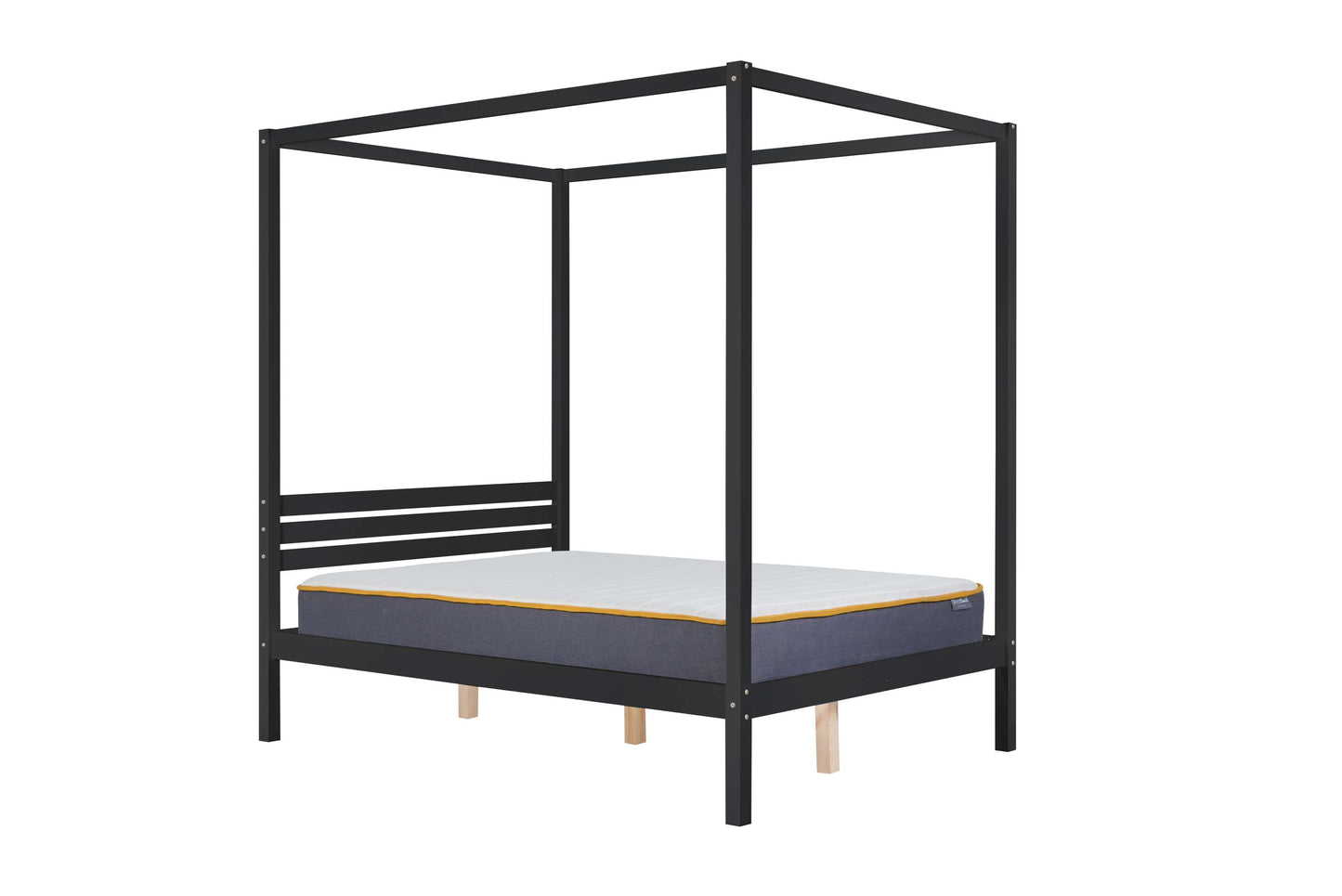 Mercia 4 Poster Black Wooden Bed