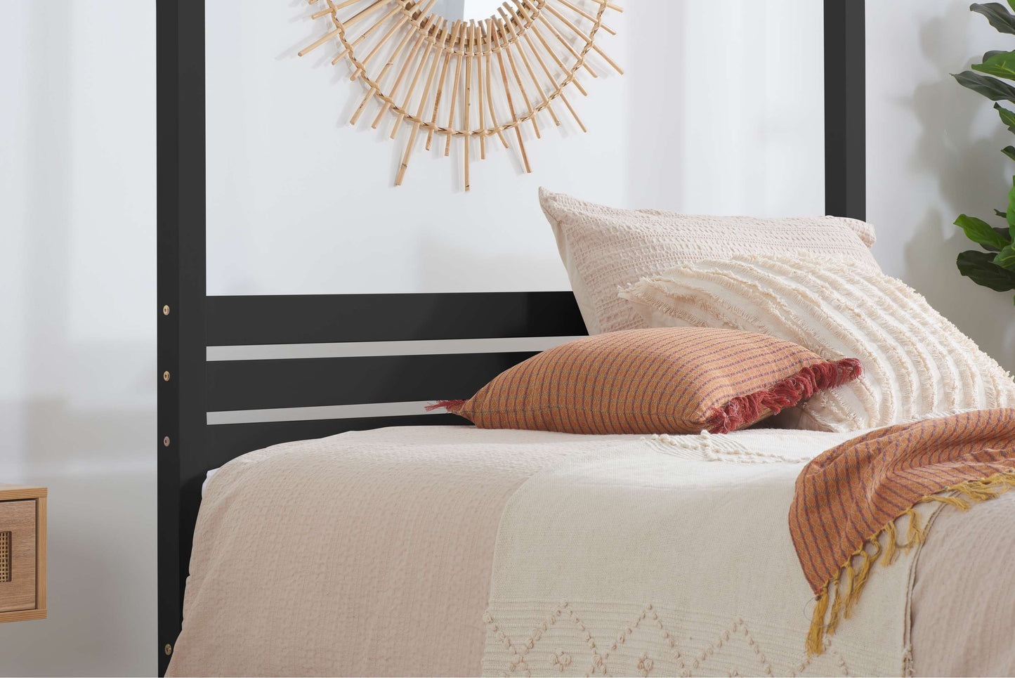 Mercia 4 Poster Black Wooden Bed