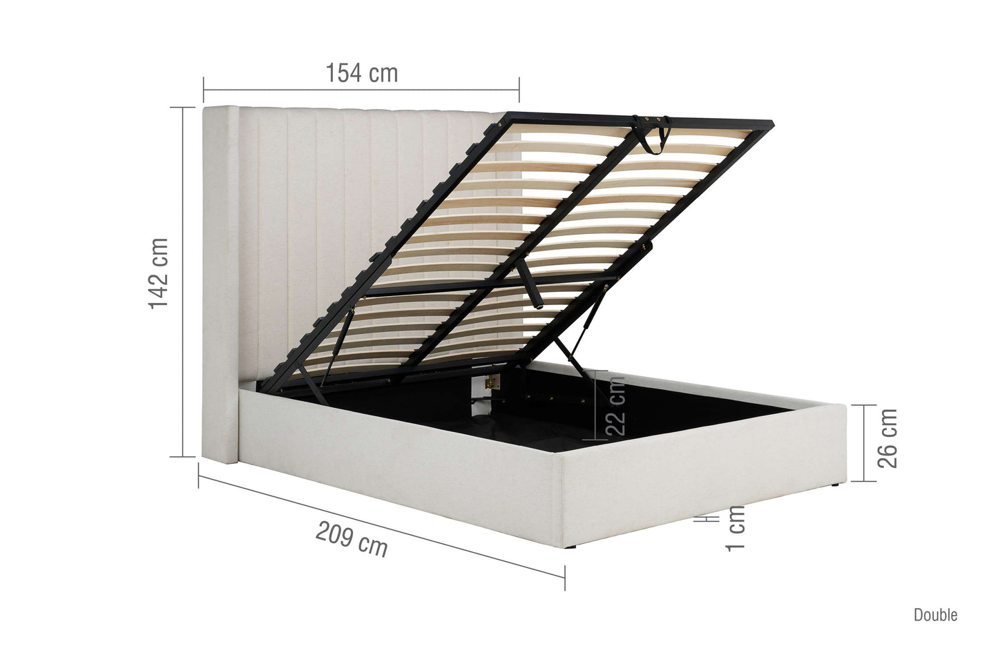 Maisey Cream Ottoman Storage Bed