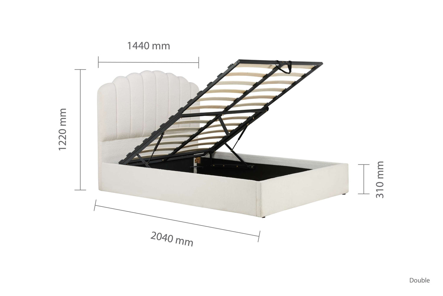 Monaco White Ottoman Storage Bed