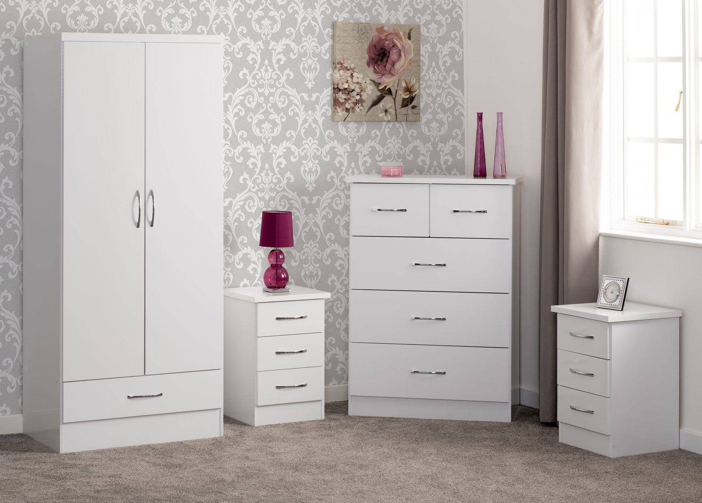 Nevada 2 Door 1 Drawer Wardrobe