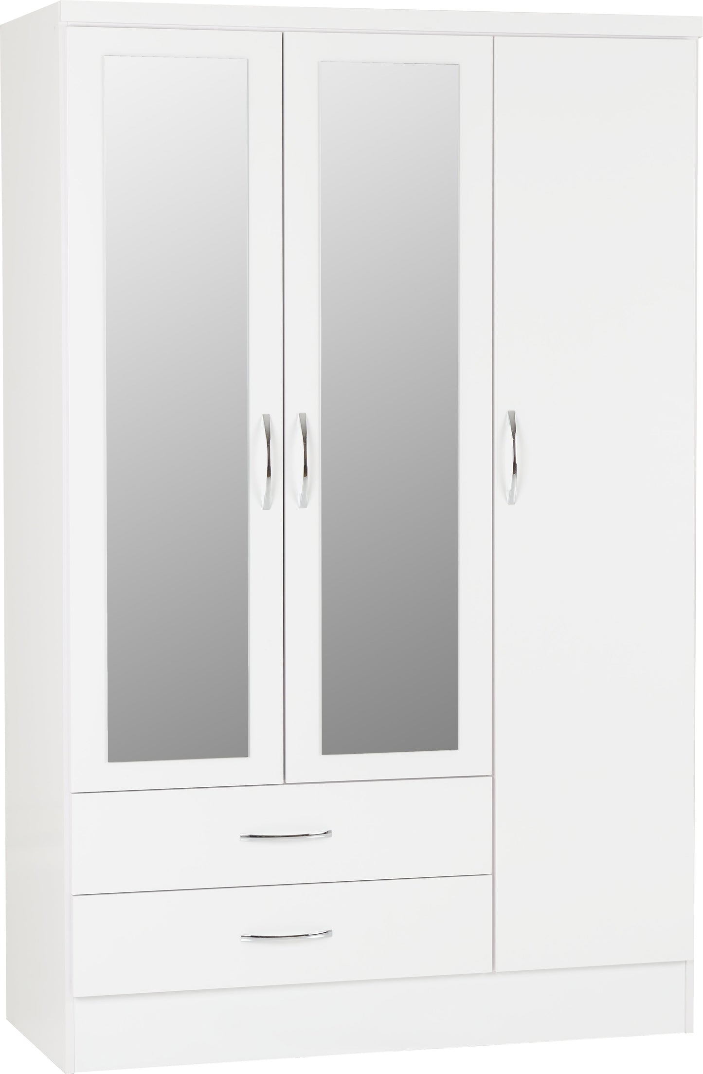 Nevada 3 Door 2 Drawer Mirrored Wardrobe Bedroom Set