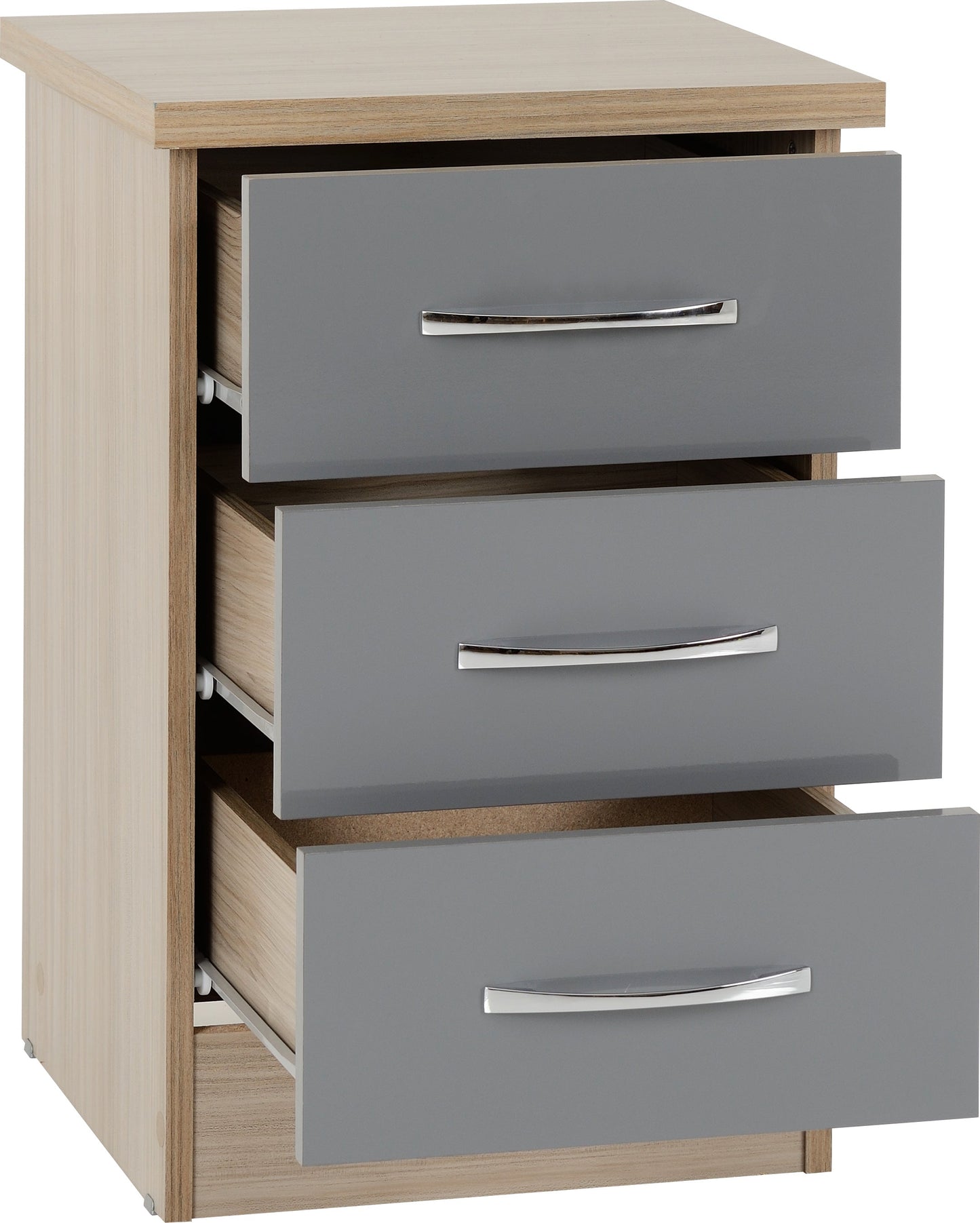 Nevada 3 Drawer Bedside