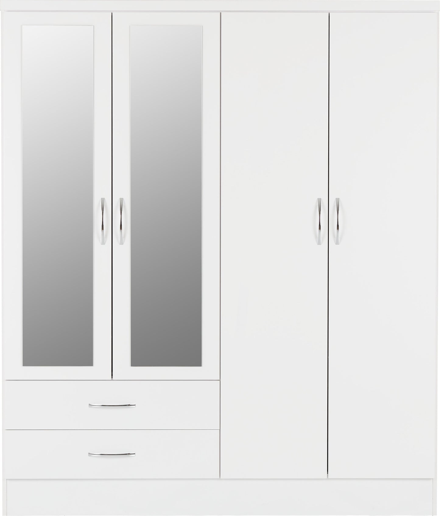 Nevada 4 Door 2 Drawer Mirrored Wardrobe