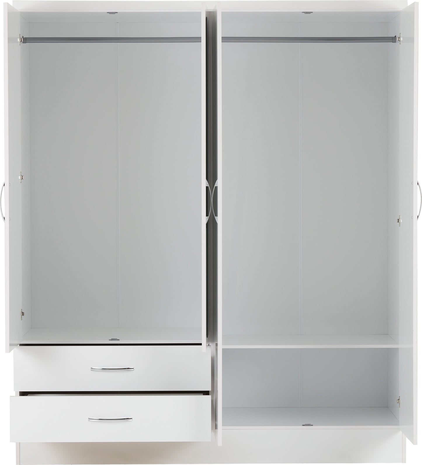 Nevada 4 Door 2 Drawer Mirrored Wardrobe