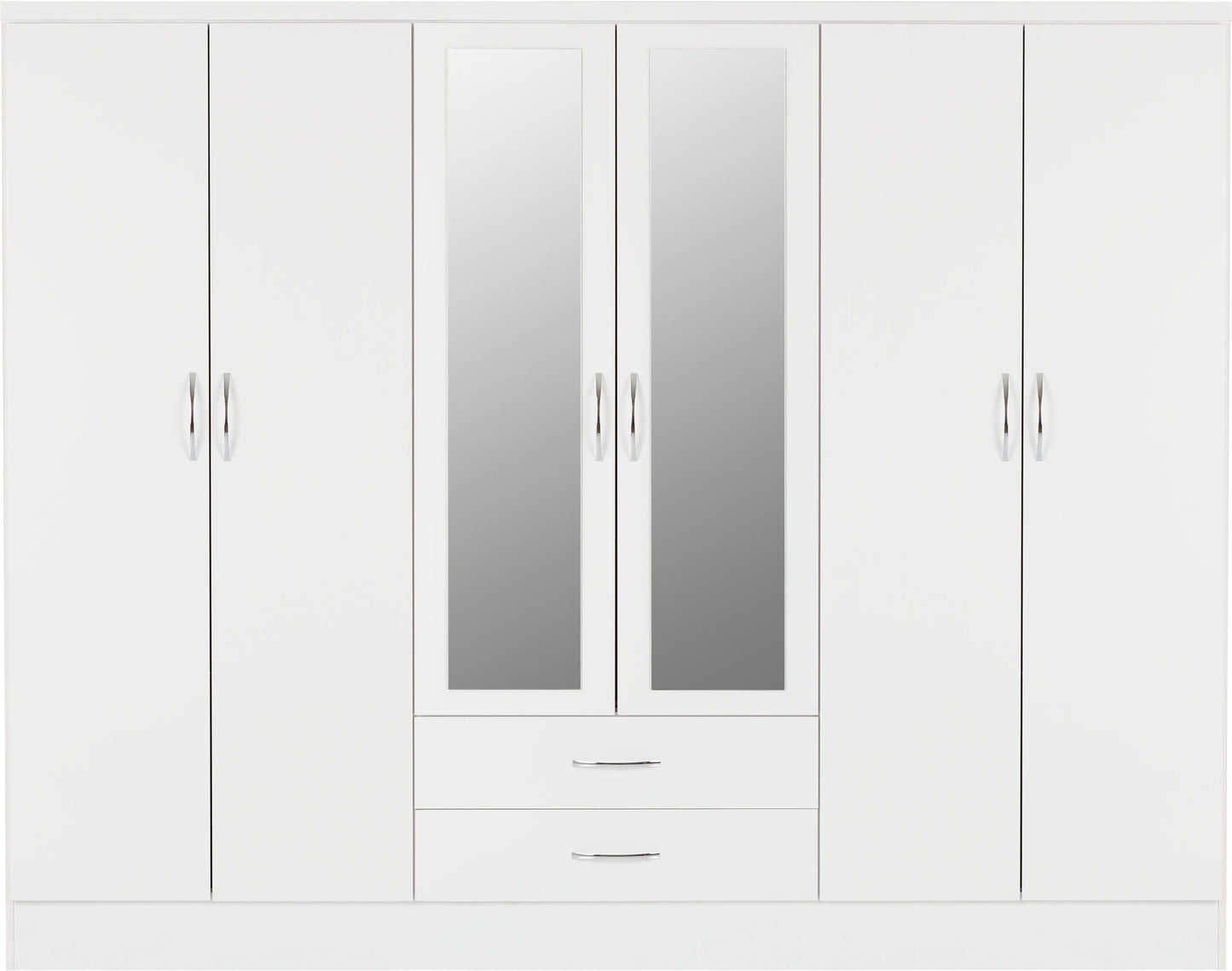 Nevada 6 Door 2 Drawer Mirrored Wardrobe