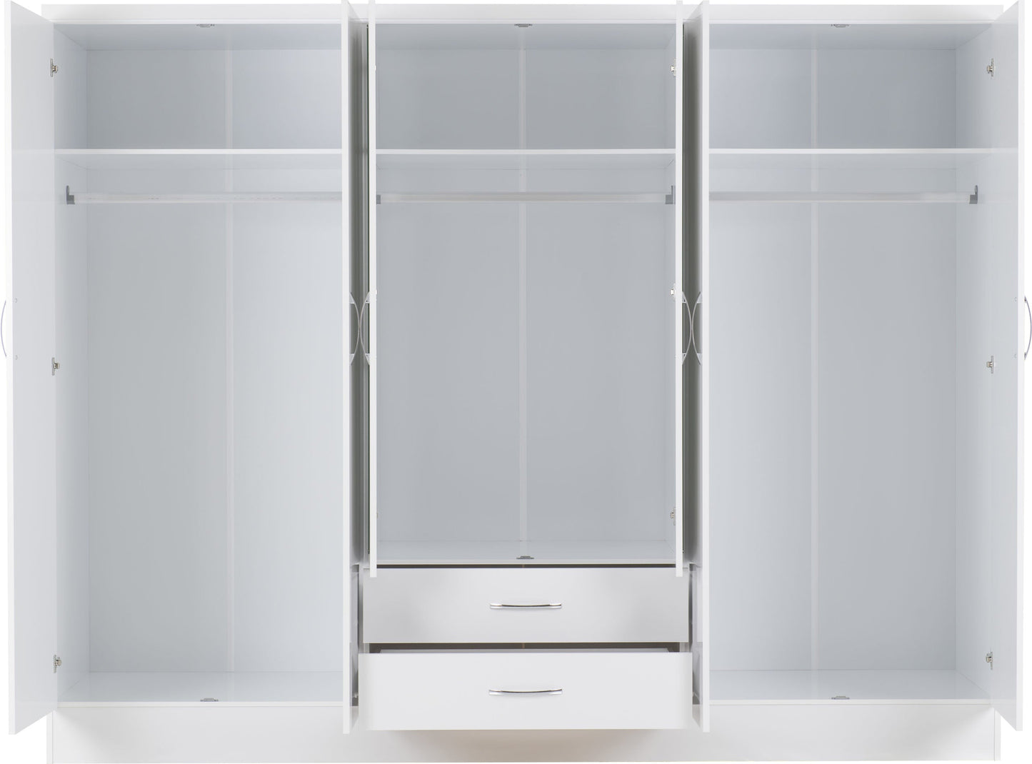 Nevada 6 Door 2 Drawer Mirrored Wardrobe