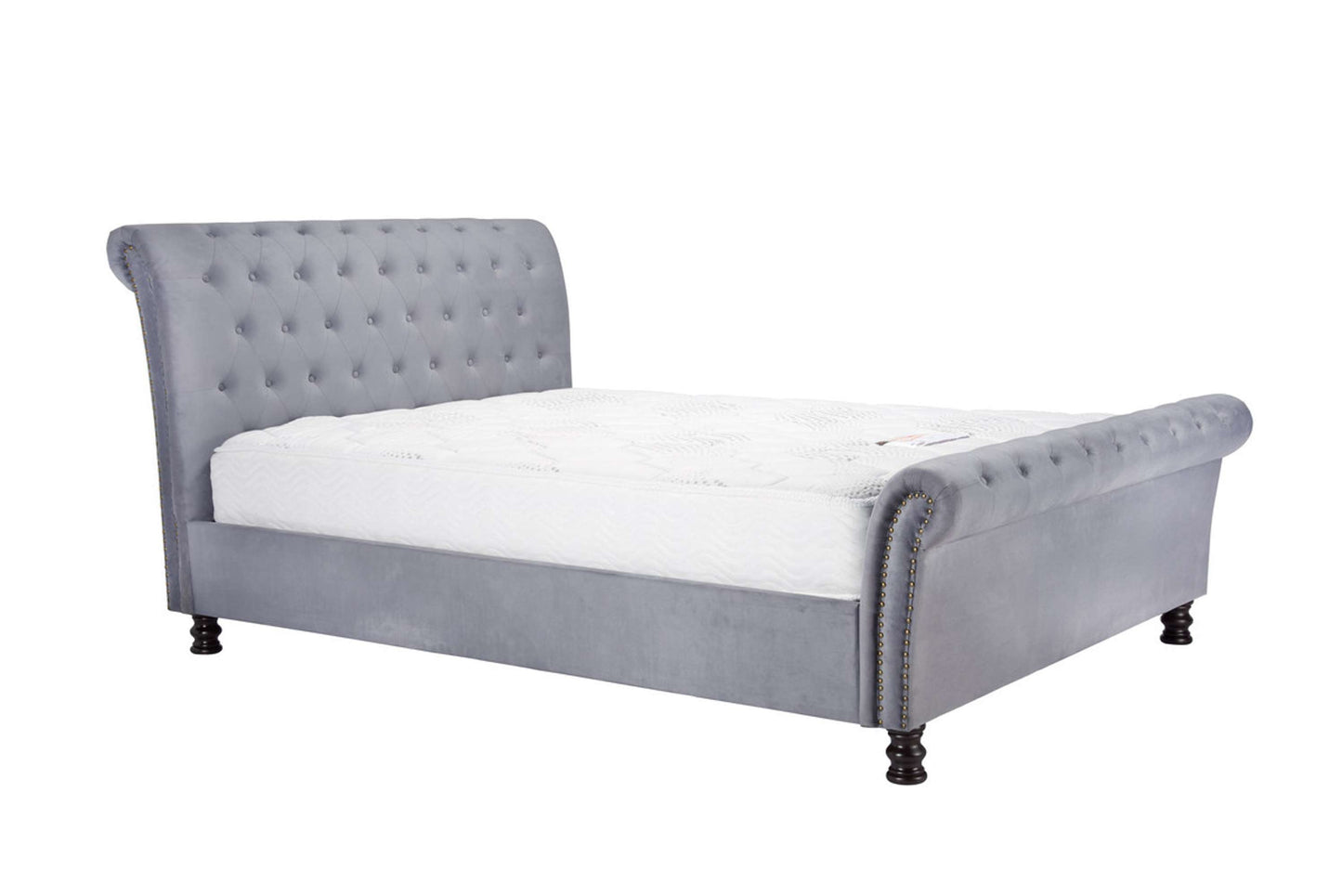 Opulence Grey Velvet Bed