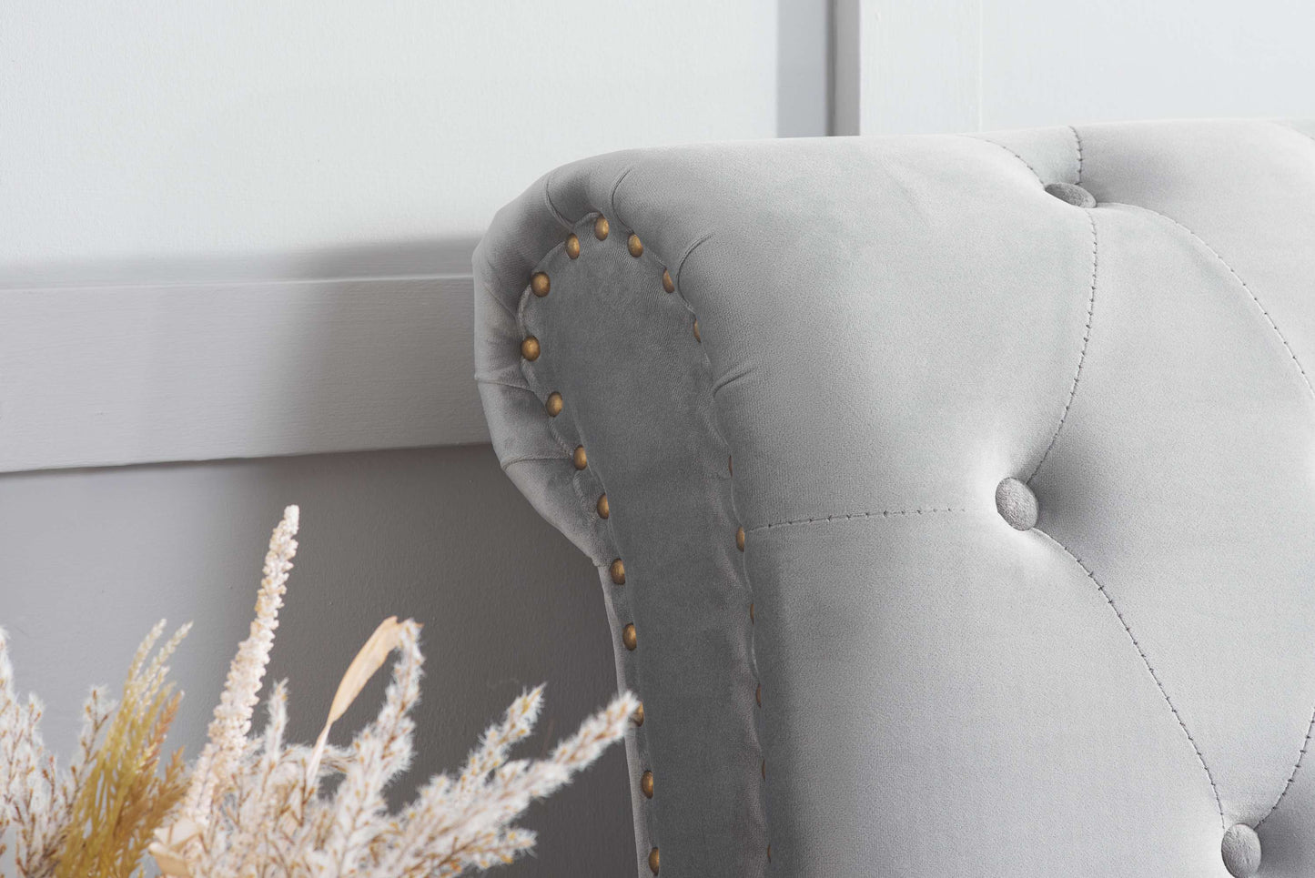 Opulence Grey Velvet Bed