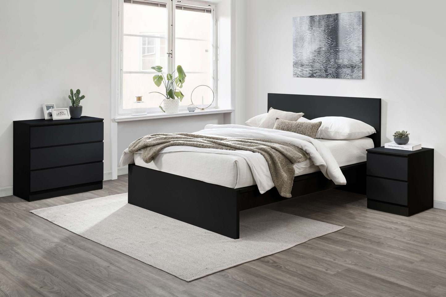 Oslo Black Wooden Bed
